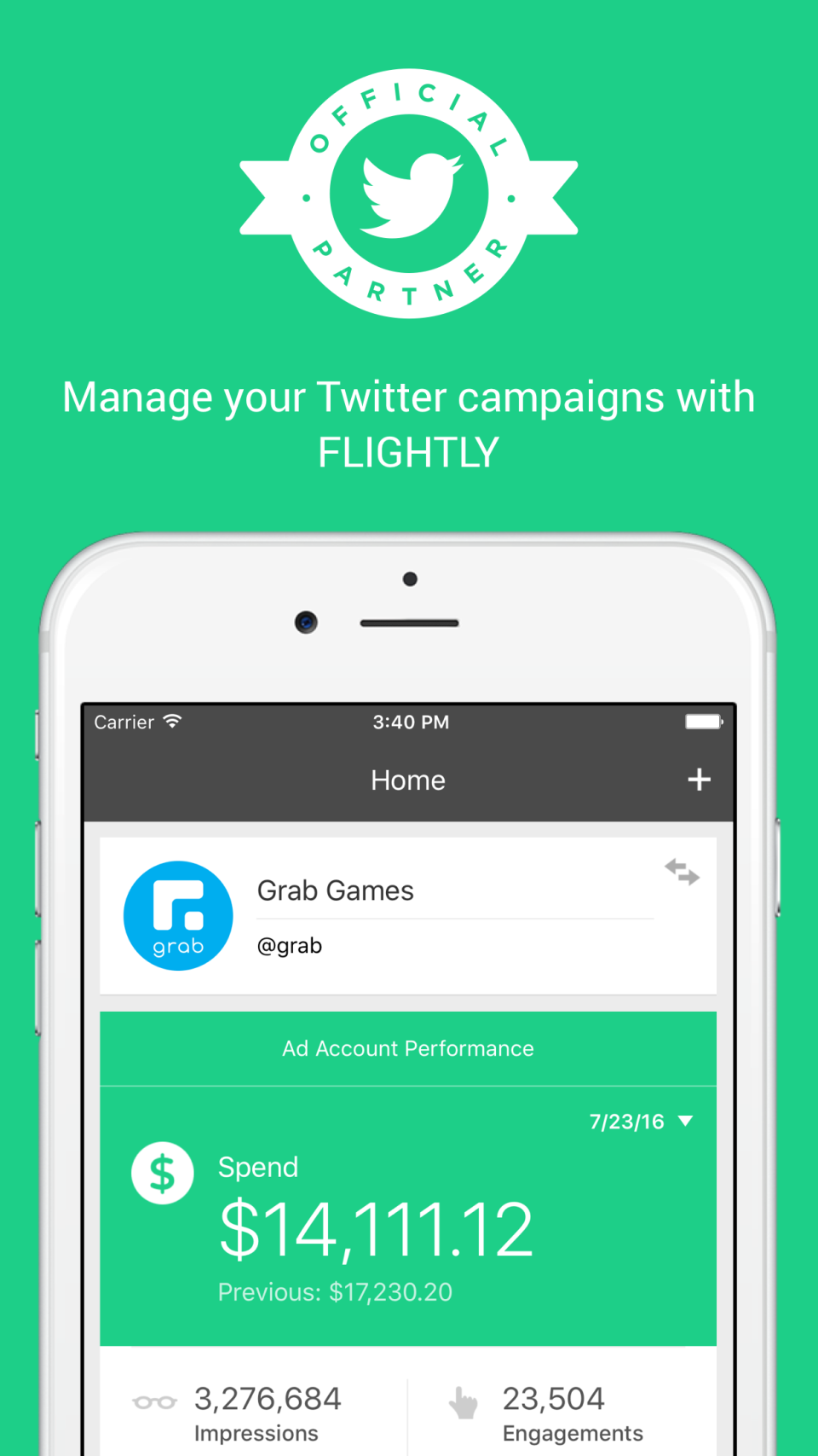 screenshot of Flightly for Twitter Ads